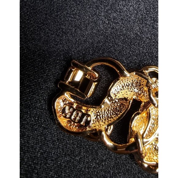 Vintage JBK Gold-Tone Bracelet With Green Rhinestones By Camrose & Kross In Orig - Picture 8 of 8